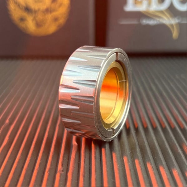 Motorcykel Däck Fidget Ring Rolig Stressavlastning Fingerövning Rostfritt Stål Spinner Ring EDC Leksak Barn Vuxna Present-Perfet F