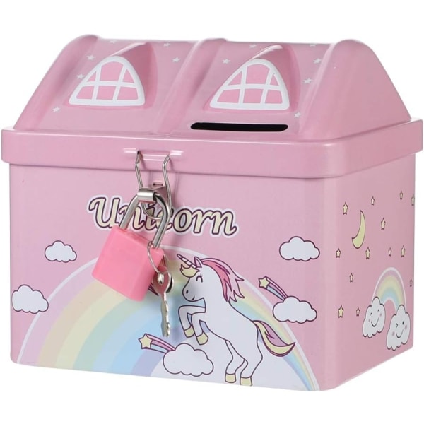 Unicorn spargris tecknad hus spargris besparingar myntlåda kvickhet - Perfet