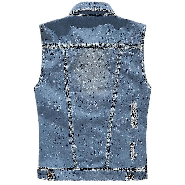 Stranger Things Eddie Munson Cosplay Kostym Hellfire Club Denim Väst Ärmlös Jacka Rock Vuxna Män Halloween-Perfekt A XXXL