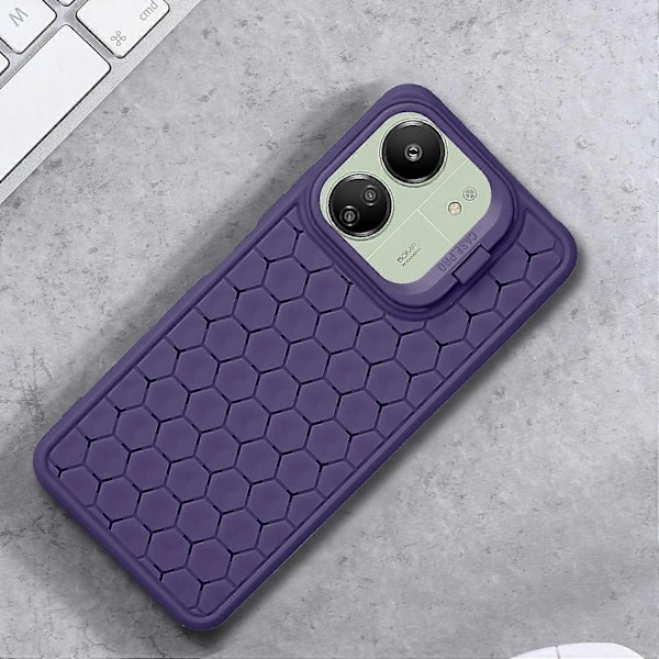 Hunajakennorakenteinen TPU-puhelinkotelo yhteensopiva Xiaomi Redmi 13C - Perfetin kanssa Purple