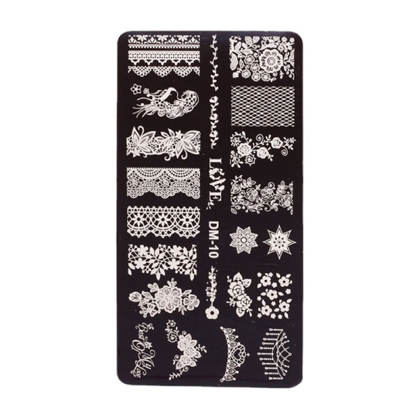 Nail Stamping Plates Utskrift sjablong Manikyr Art Stamp Temp - Perfet DM9