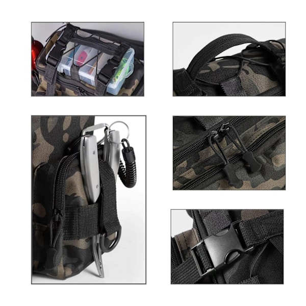 Fisketaske Havfiskeri Enkelt Skuldertaske Tackle Tasker Tackle Opbevaring Karpefiskerygsæk Camouflage Udendørs Bæretaske Vandretur Rejsepakke - Perfekt