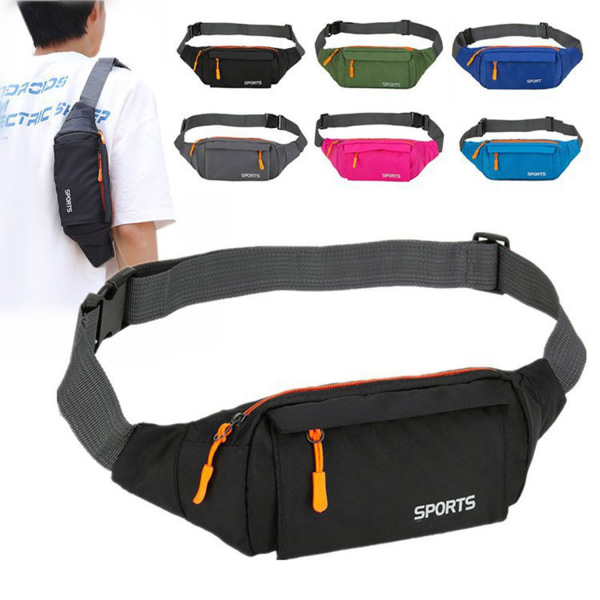 Running Waist Pack Naisten ja Miesten Crossbody Lompakkolaukku Belt Fitness Gym Bag Säädettävä Sports Fanny Pack -puhelinteline - Perfet Sky Blue