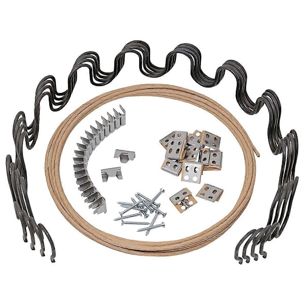 25 tommer Sofa Fjeder Reparationssæt til Reparation af Sofa Støtte Kompatibel med Hængende Hynder Inkluderer 4 stk. Fjedre, Møbelpolstring Fjederclips Et-Perfet