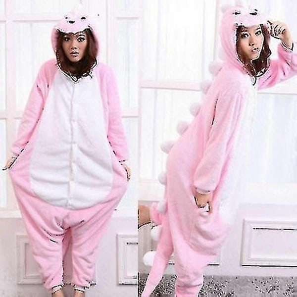 Halloween Unisex Onesie Kigurumi Fancy Dress Kostym Huvtröjor Pyjamas Sleep Wear-9-1 - Perfet Pink Dinosaur M for 160-170cm