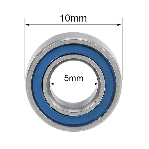 20PCS MR105-2RS 5X10X4mm kulelager stål dobbeltskjoldet miniatyrkulelager, blå-Perfet