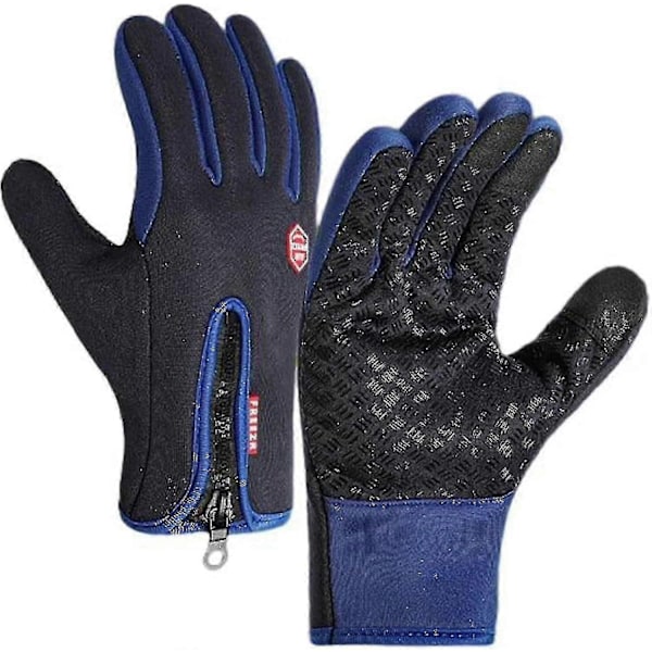 Lämpökäsineet pakastimeen, lämpimät talvikäsineet vettähylkivällä pinnoitteella ja kosketusnäyttötoiminnolla, Id-Perfet Navy blue L