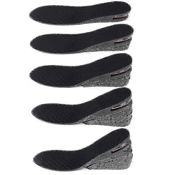 Unisex Høydeforhørende Innersåler 3cm, 5cm, 7cm eller 9cm (Svart) - Perfet 3 Layer(6cm)