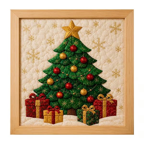 Kinusaiga Stofkunst-sæt | DIY 3D Jule-stofkunst-sæt til voksne Christmas Tree