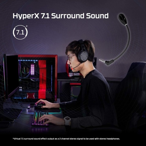 Byt ut Game Mic 3,5 mm mikrofon för Kingston HyperX Cloud Flight / Flight S Gaming Headset Tillbehör Svart 15 cm Mic- Perfet