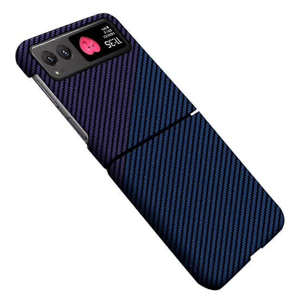 Kompatibel med Motorola Razr 40 5G Karbonfibertekstur Hard PC Telefondeksel Fallsikkert Telefonetui - Perfet Blue+Purple