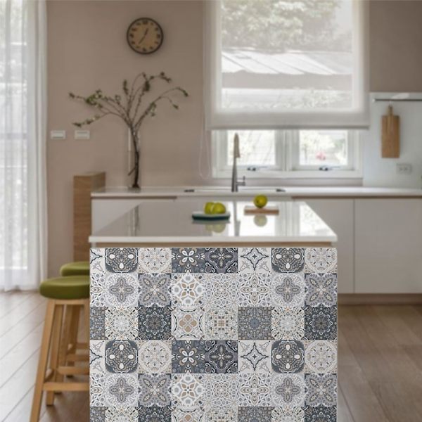 Grå Mosaik Kakel Stickers Golv Kök Badrum Väggdekoration- Perfet 20*20cm
