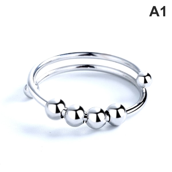Single Coil Spiral Ring Beads Anti Stress Ring legetøj til piger - Perfet Silver