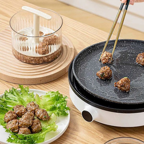 Gennemsigtig Frikadelleform, Manuel Frikadelleform, 5 Frikadeller Frikadelleform Køkken Frikadelleform, Køkken Ekstruderet Frikadelleform - Perfekt Orange