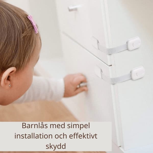 Barnlås för skåp och dörrar - enkla att installera 8-Pack