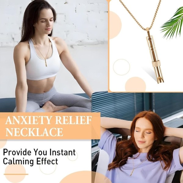 Nytt stress relief halsband visselpipa för ångestlindring - Perfet Rose Gold