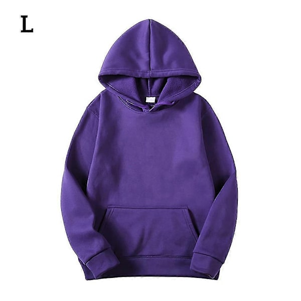 Unisex Bomulls Sweatshirt med Dragkedja - Perfekt Purple L