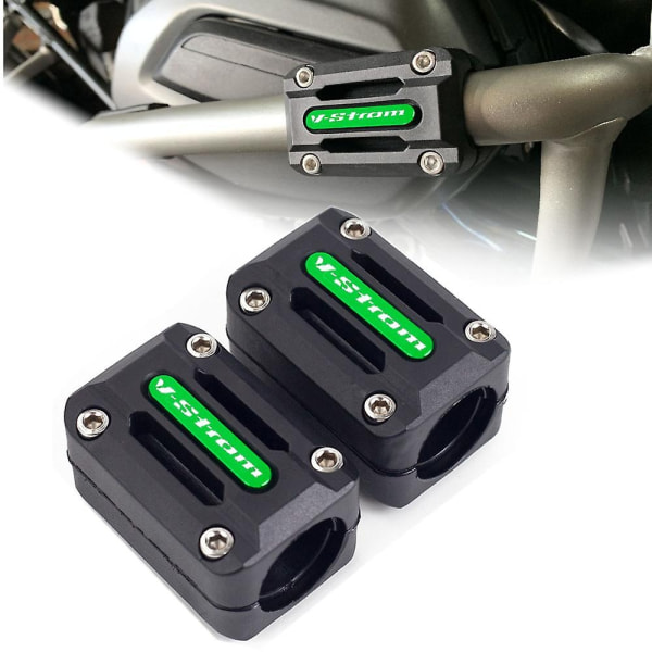 Til Suzuki V-strom 65/dl650 Dl1000 250/dl250 22/25/28mm Motorcykel Motor Crash Guard Kofanger dekorativ beskyttelsesblok - Perfet green