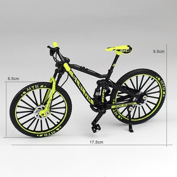 Mini 1:10 legeret cykel skalamodel Desktop Simulering Ornament Finger Mountain Bikes Legetøj - Perfet Green
