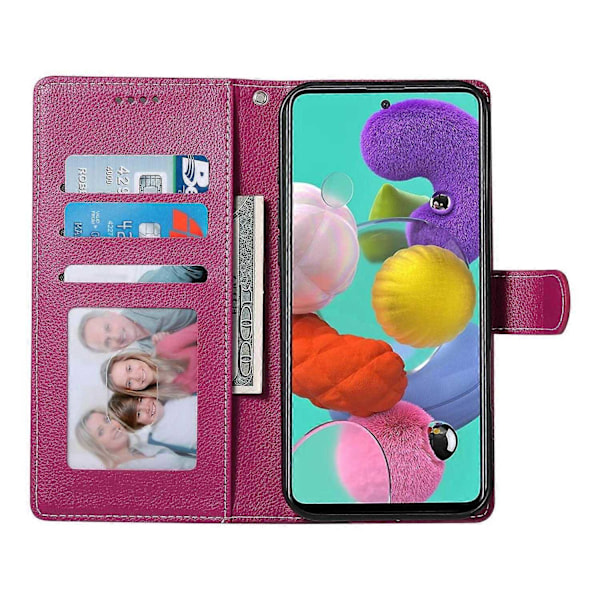 Yhteensopiva Samsung Galaxy A24 4G (162.1 x 77.6 x 8.3mm) Kotelo Nahkainen Lukko Lompakko Jalusta Puhelinkotelo - Perfet Rose