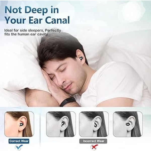 Black , öronproppar, brusreducerande öronproppar, sömnproppar, återanvändbara flexibla och mjuka hörselkåpor i silikon, arbete, - Perfet