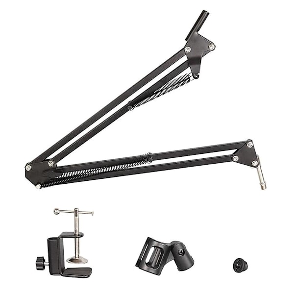 Boom Arm Stand Heavy Duty 360 Justerbar Metall Mikrofonstativ Skrivbordshållare-Perfekt Black 0