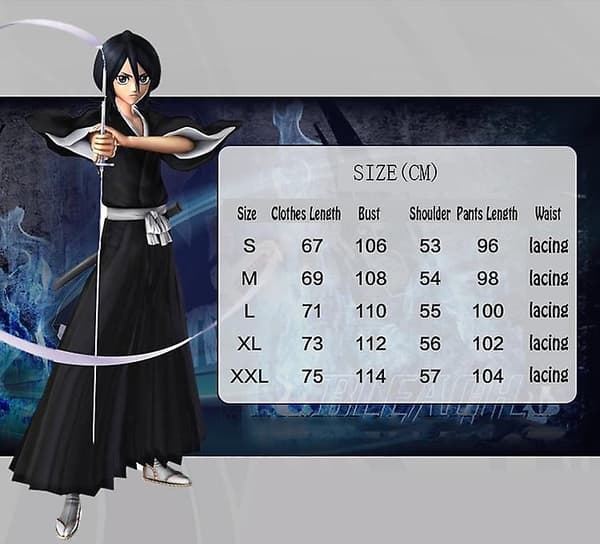 Anime Bleach Kuchiki Rukia Cosplay Kostym 2 - Perfekt XL
