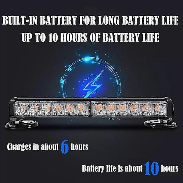 Auton vahva magneettinen taskulamppu, 6 LED auton hätävaroitusvalot tavaratilaan - Täydellinen red blue with remote