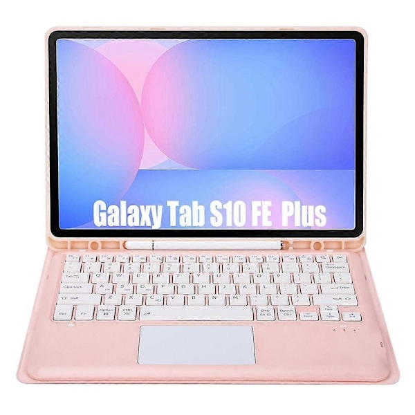 Bluetooth-tangentbord kompatibla med Galaxy Tab S10 FE+-Perfet Pink