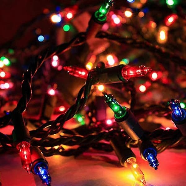 Mini lyslenke til jul, 50 LED-lys colorful