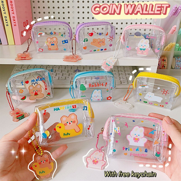 Cartoon Portable Coin Bag Kosmetikväska Transparent Zipper Wat - Perfet A1