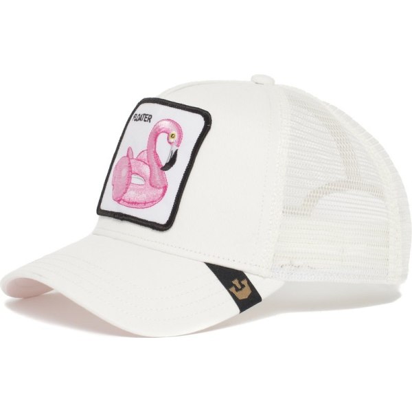 Mesh Animal Brodered Hat Snapback Hat - Perfet White Swan