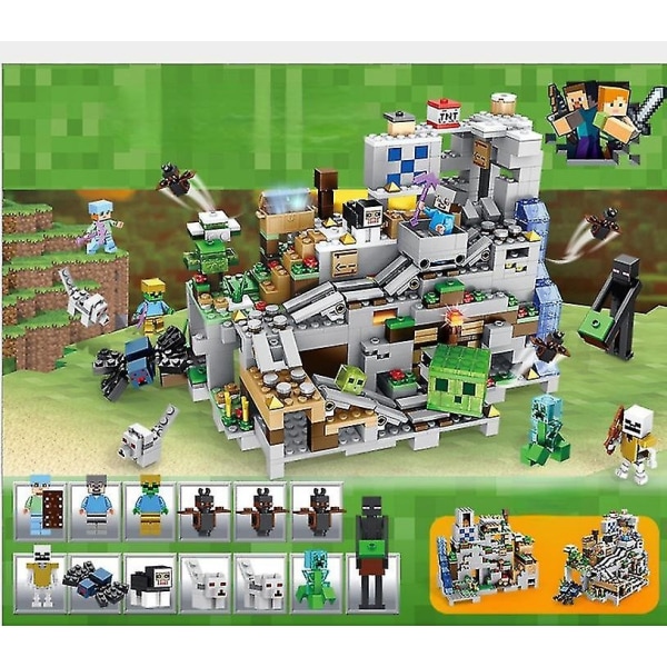 Minecraft Cave Model Blok Sæt Byggeklodser Legetøj Gaver - Perfet