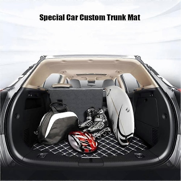 BeautifulCar Läder Bagagerumsmatta Kompatibel med Hyundai Tucson Edition hybride 2019-2023 2024, Bakre Lastbricka Bagagerumsmattor Skydd - Perfet E Coffee