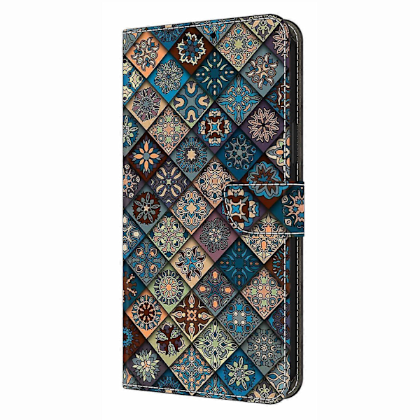 Kompatibel med Samsung Galaxy S25 Wallet Case Mønsterprint Støtte Læder Flip Telefon Cover - Floral Butterfl-Perfet Blue Floral