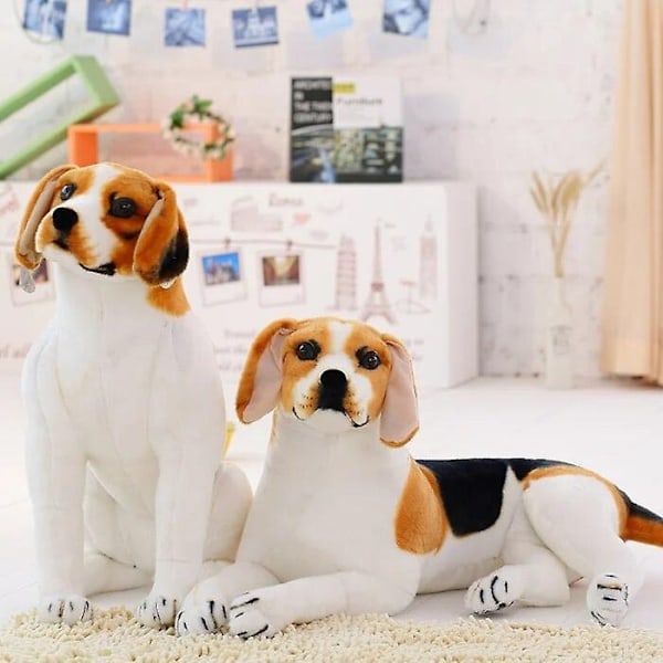 30-90cm Jätte Beagle Hund Leksak Realistisk Plyschdjur Hund Plyschleksaker Present till Barn Heminredning-Perfekt White 50cm