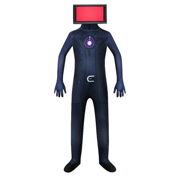 Skibidi Toilet Jumpsuit Cosplay Halloween kostume til børn TV Man- Perfet TV Man Adults 190