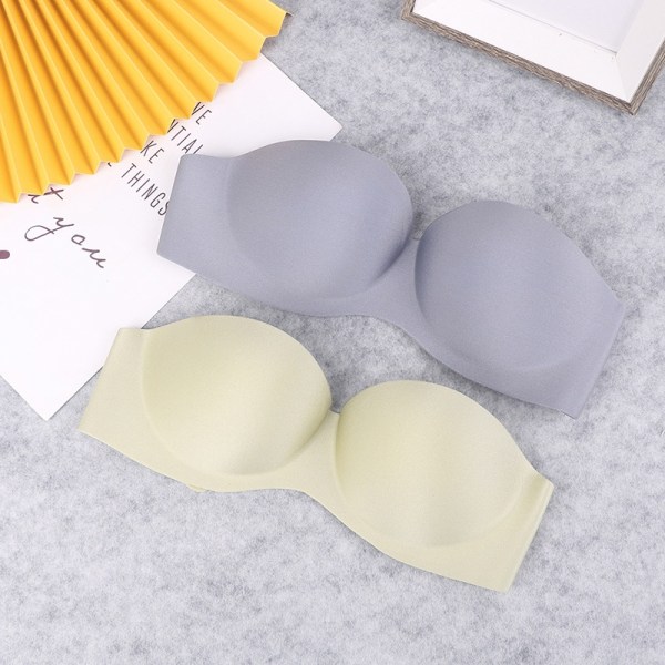 Tube Top Underkläder Sexiga underkläder Axelbandslös BH Push Up BH - Perfet Gray 34/75AB