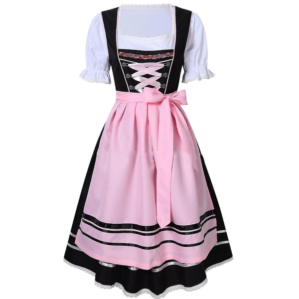 Rask levering tysk tradisjonell Dirndl-kjole for kvinner Oktoberfest bayersk øl jentekostyme 2023 Ny - Perfet Black XL