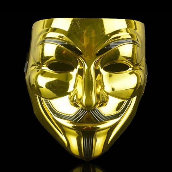 Anonyymi Hacker Vendetta Guy V Cosplay Maskit Halloween-juhla Maskit-Perfet Gold 0