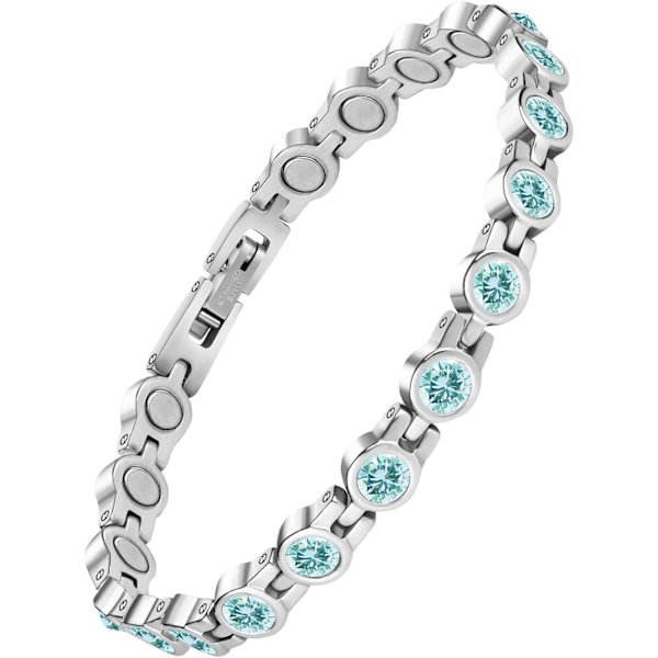 Magnetiske armbånd, sunde magnetiske armbånd til smertelindring af gigt Magnetiske armbånd til mænd, kvinder (blå) - Perfet Blue Diamond