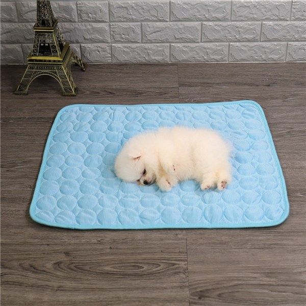 Summer Pet Ice Cushion Dog Ice Silk Cushion Cat Ice Cushion - Perfet Dark Blue  M Within 12 catties