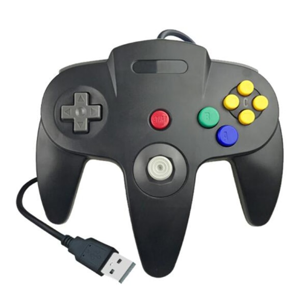 Gaming Joypad Joystick USB Gamepad För Nintendo Game N64 64 PC - Perfet Black