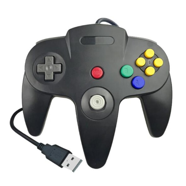 Gaming Joypad Joystick USB Gamepad For Nintendo Game N64 64 PC - Perfet Black