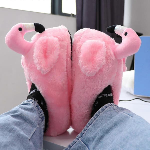 Mjuka Tofflor Flamingo - , Heltäckande Tofflor - Perfekt Pink 2 Full Slippers
