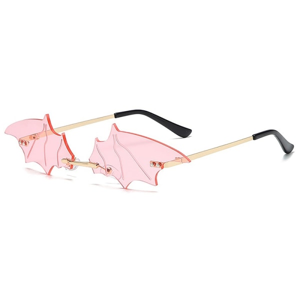 Mote Innfatning Menn Solbriller Dame Trendy Bat Shaped Solbriller - Perfet Pink one size