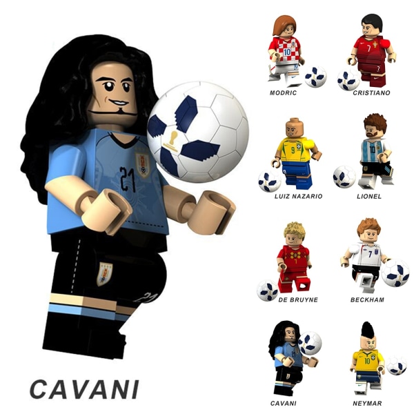 8 st VM fotboll Byggstenar Figurer Leksak Barn Present