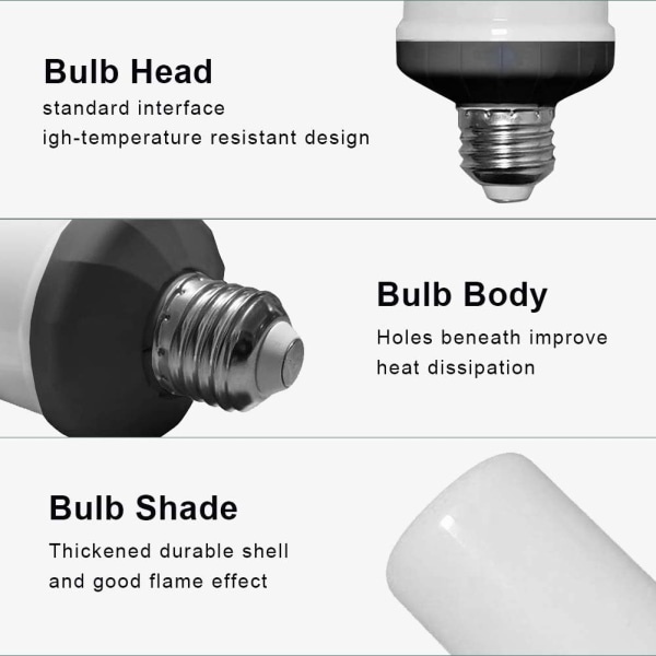 -paket med E27 LED-flammlampor 4 lägen med gravitationssensor Flamlampor för inomhus/utomhus/bar/fest juldekoration - Perfet