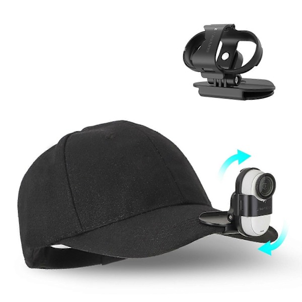 SUNNYLIFE G3S-J867 Yhteensopiva Insta360 GO 3S GO 3 Action -kameran lippalakkikiinnikkeen kanssa, 360 astetta pyörivä päähine - Täydellinen