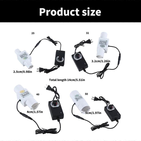 Inline Kanalvifte med Variabel Hastighetskontroller 12V Ventilasjon Avtrekksvifte Rørvifte for Luftvarme Kjøling Booster-Perfet 32mm